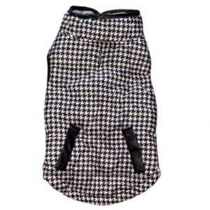 Youly Houndstooth Black and White dog jacket size S